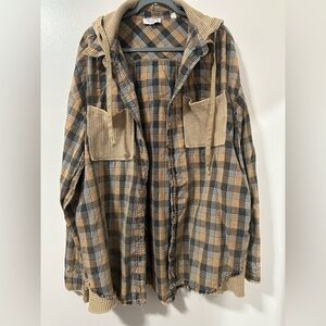 MoCo Boutique Plaid Button-Up Shirt 1X
